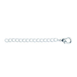 Extension Chain, 2 in (5.08 cm), Lobster Claw, Silver Plated, 3 pc