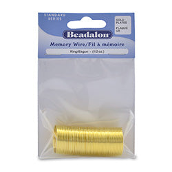 Memory Wire, Round, Ring, Gold Color, 0.5 oz (14 g), appx 99 coils/pack