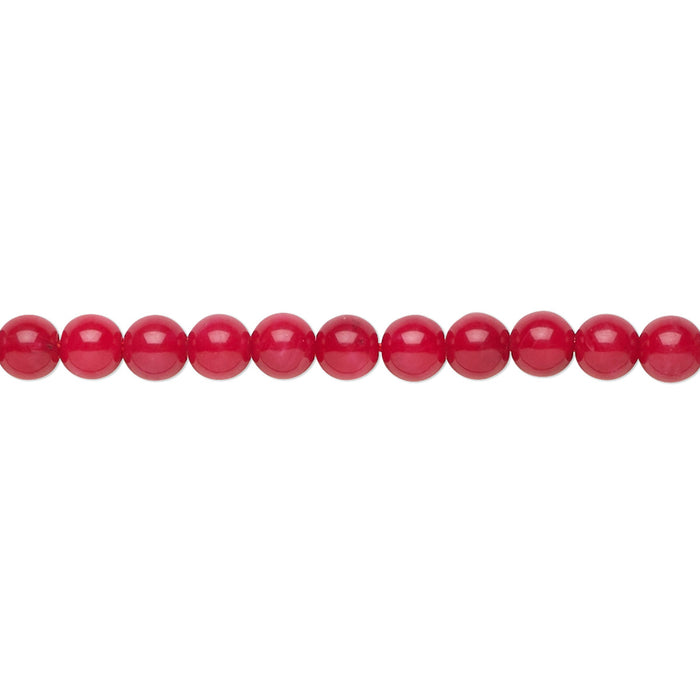 Bamboo Coral (Dyed), Red, 3.5-4mm Round